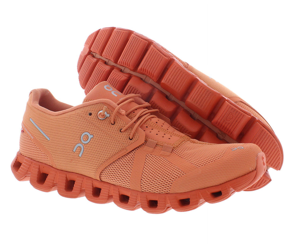 On Running Cloud Monochrome Women's Lace Up Running Shoes In Orange Size 5