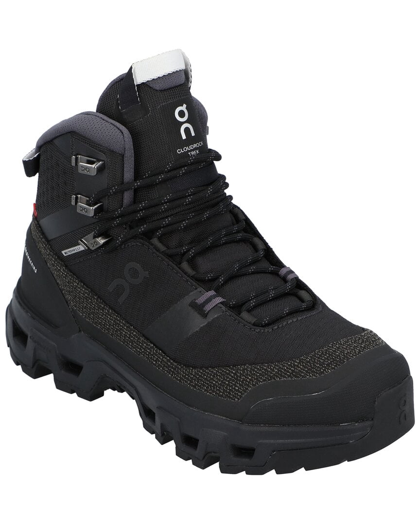On Running Cloudrock Trek Waterproof Canvas Sneaker, 10, Black
